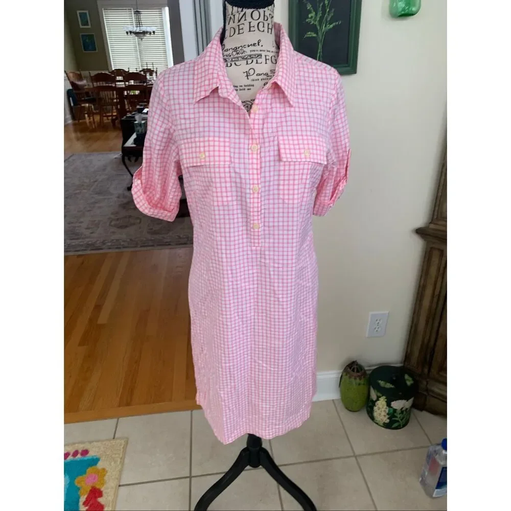 Peter Millar Pink Gingham Shirt Checker Golf Dress - Picture 9 of 9